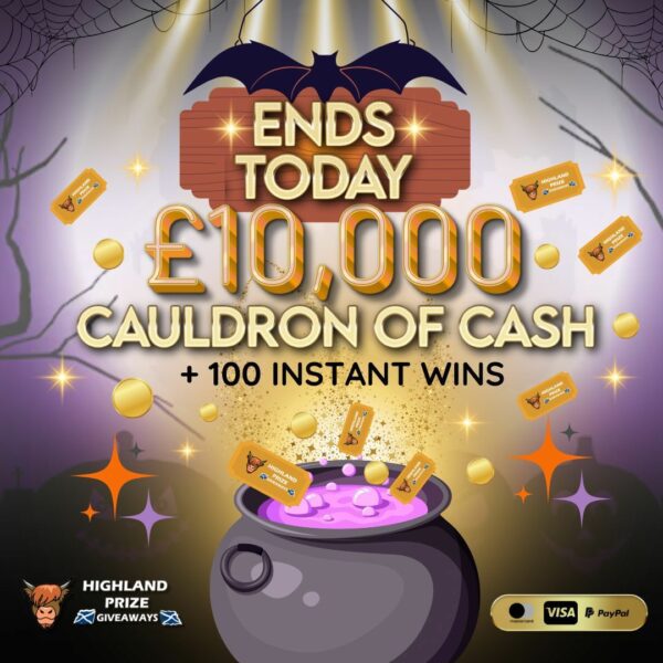 £10,000 CAULDRON OF CASH + 100 INSTANT WINS