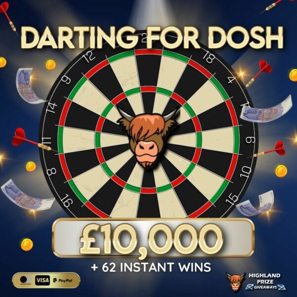 DARTING FOR DOSH £10,000 CASH + 62 INSTANT WINS